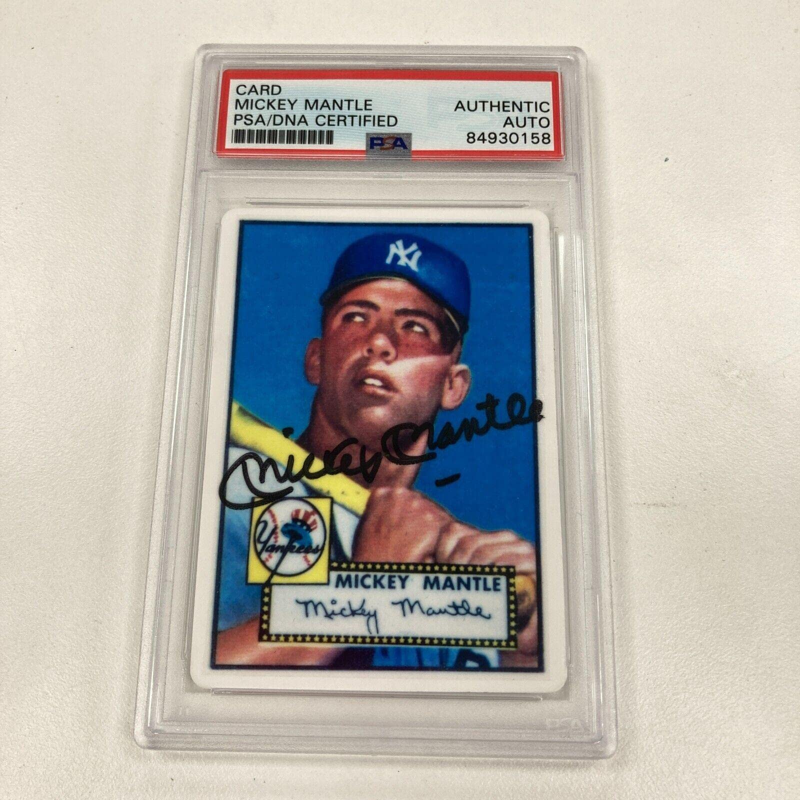 Amazon.com: 1952 Topps Mickey Mantle Signed Porcelain Baseball